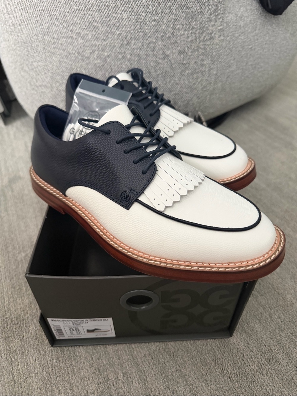 G/FORE MENS GALLIVANTER LEATHER LUXE SOLE DERBY GOLF 9.5 MENS